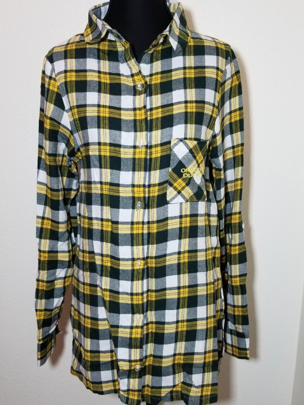 Concepts Womens Small Flannel Long Sleeve Shirt Oregon State Ducks College Warm